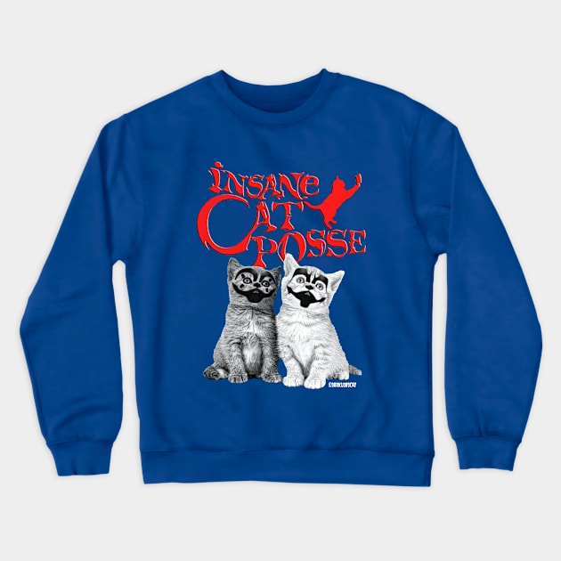 Insane cat pose Crewneck Sweatshirt by darklordpug